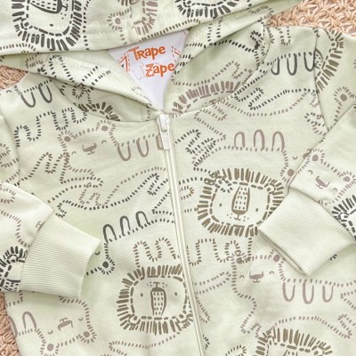 Conj. Jaqueta Tiger e Calça de Moletom - Verde e Verde Musgo